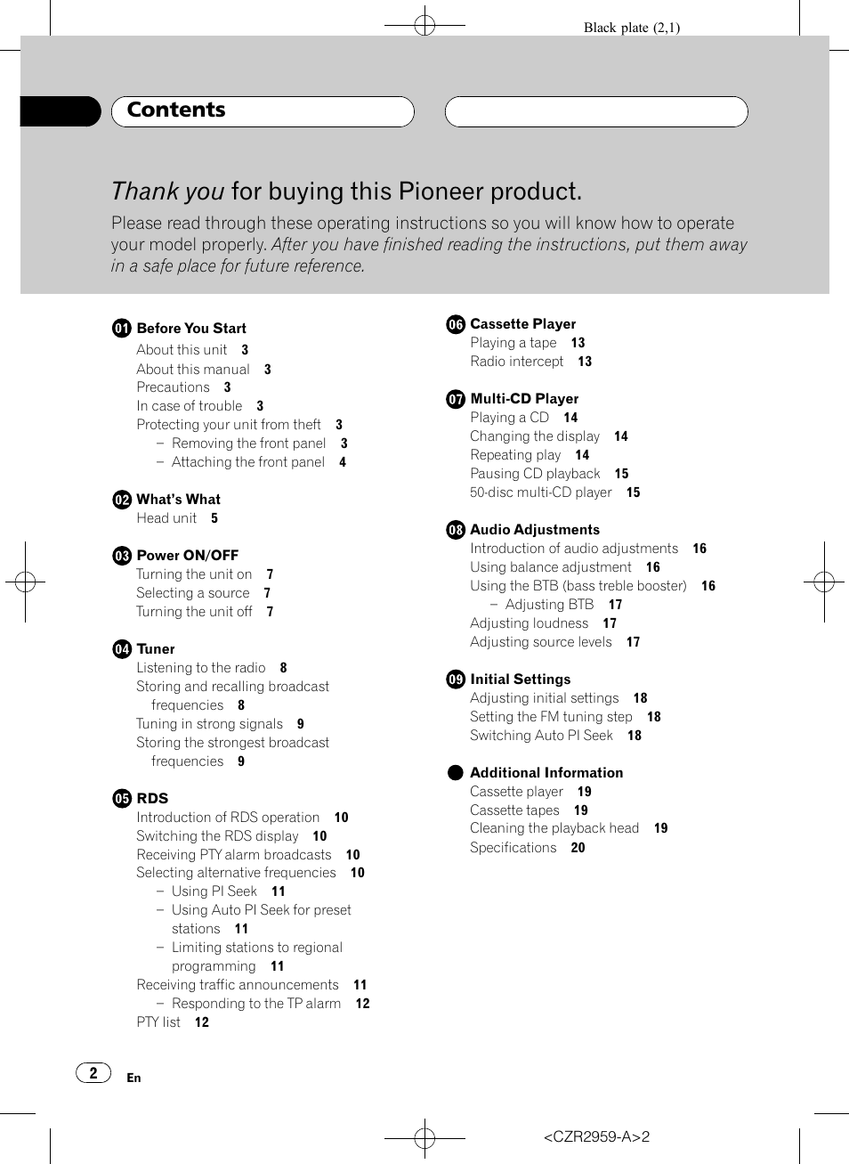 Pioneer KEH-P2030R User Manual | Page 2 / 64