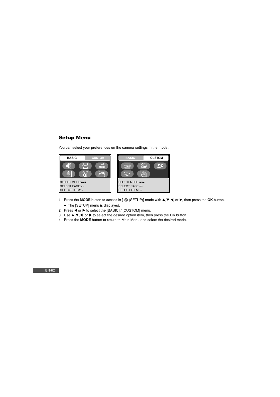 Setup menu | Pioneer DC500 User Manual | Page 82 / 110
