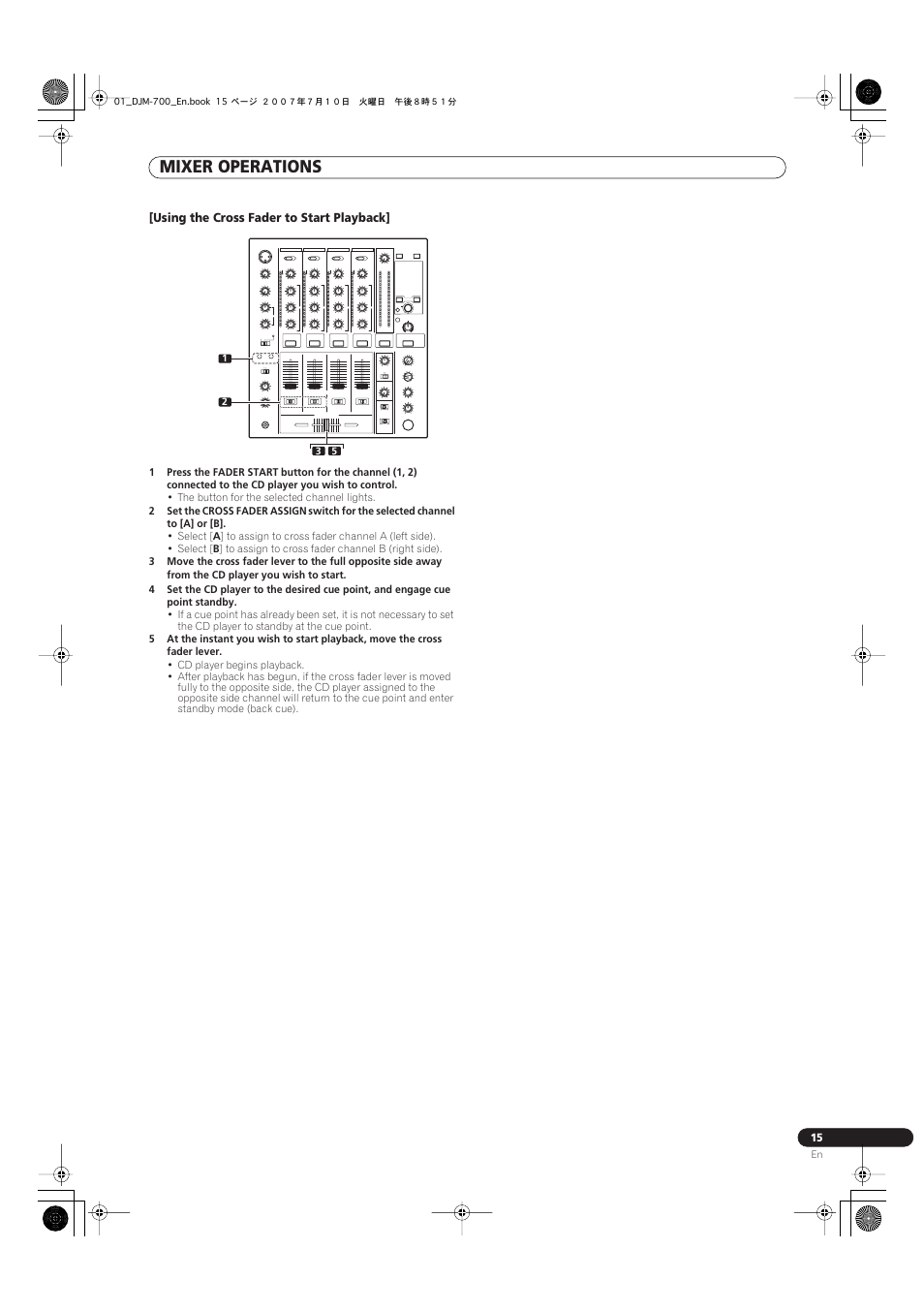 Mixer operations | Pioneer DJM-700-S User Manual | Page 15 / 28