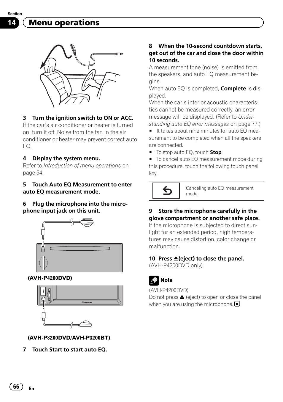 14 menu operations | Pioneer AVH-P4200DVD User Manual | Page 66 / 96