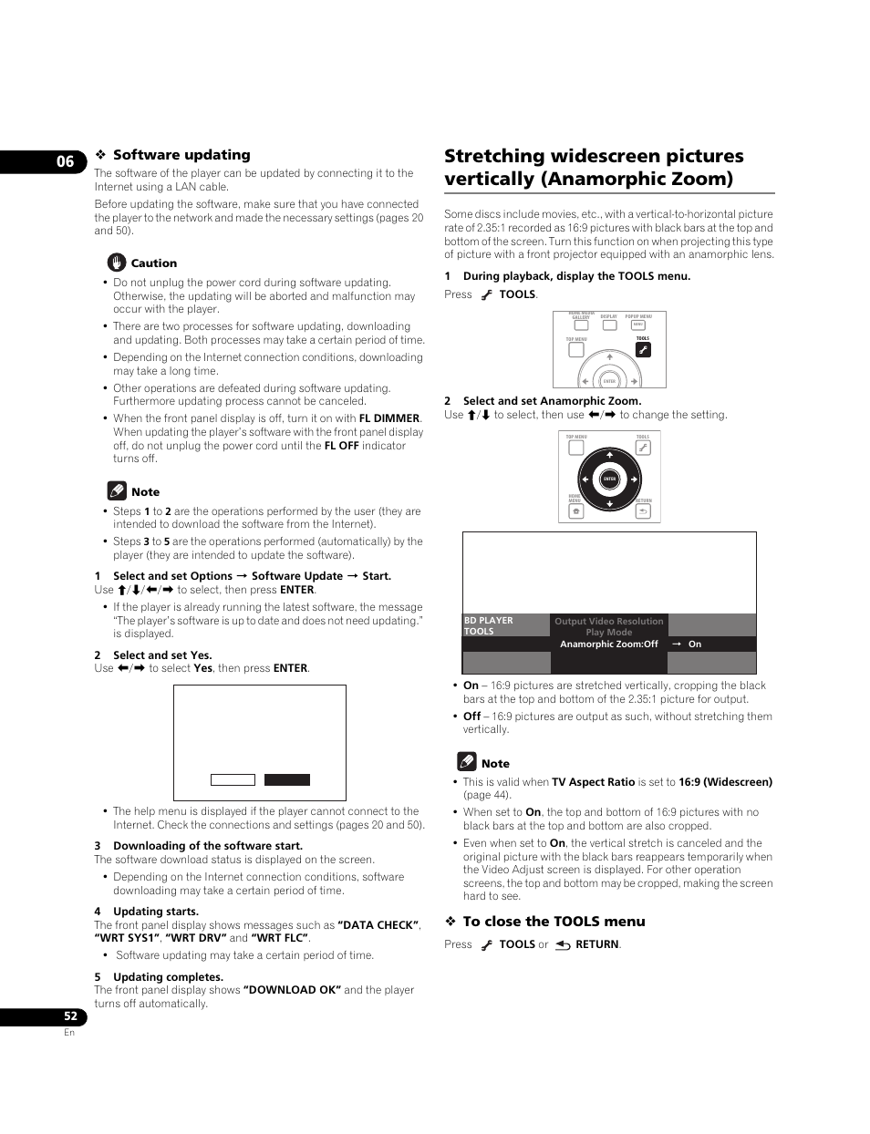 Software updating | Pioneer BONUSVIEW BDP-09FD User Manual | Page 52 / 74