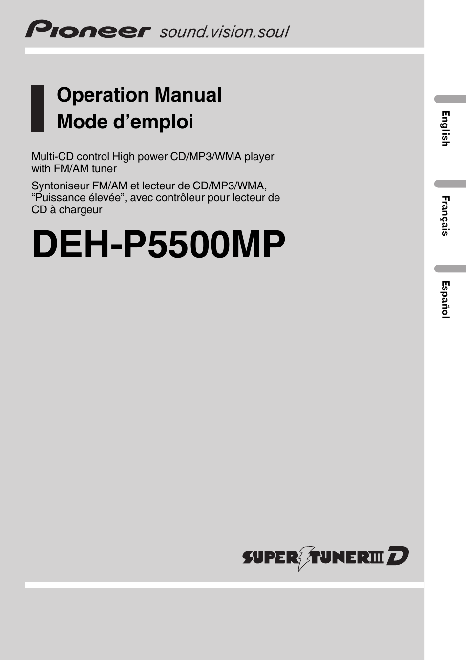 Pioneer DEH-P5500MP User Manual | 160 pages