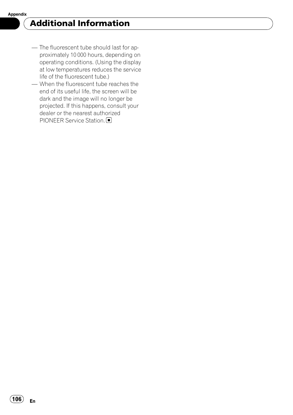 Additional information | Pioneer AVH-P4100DVD User Manual | Page 106 / 116