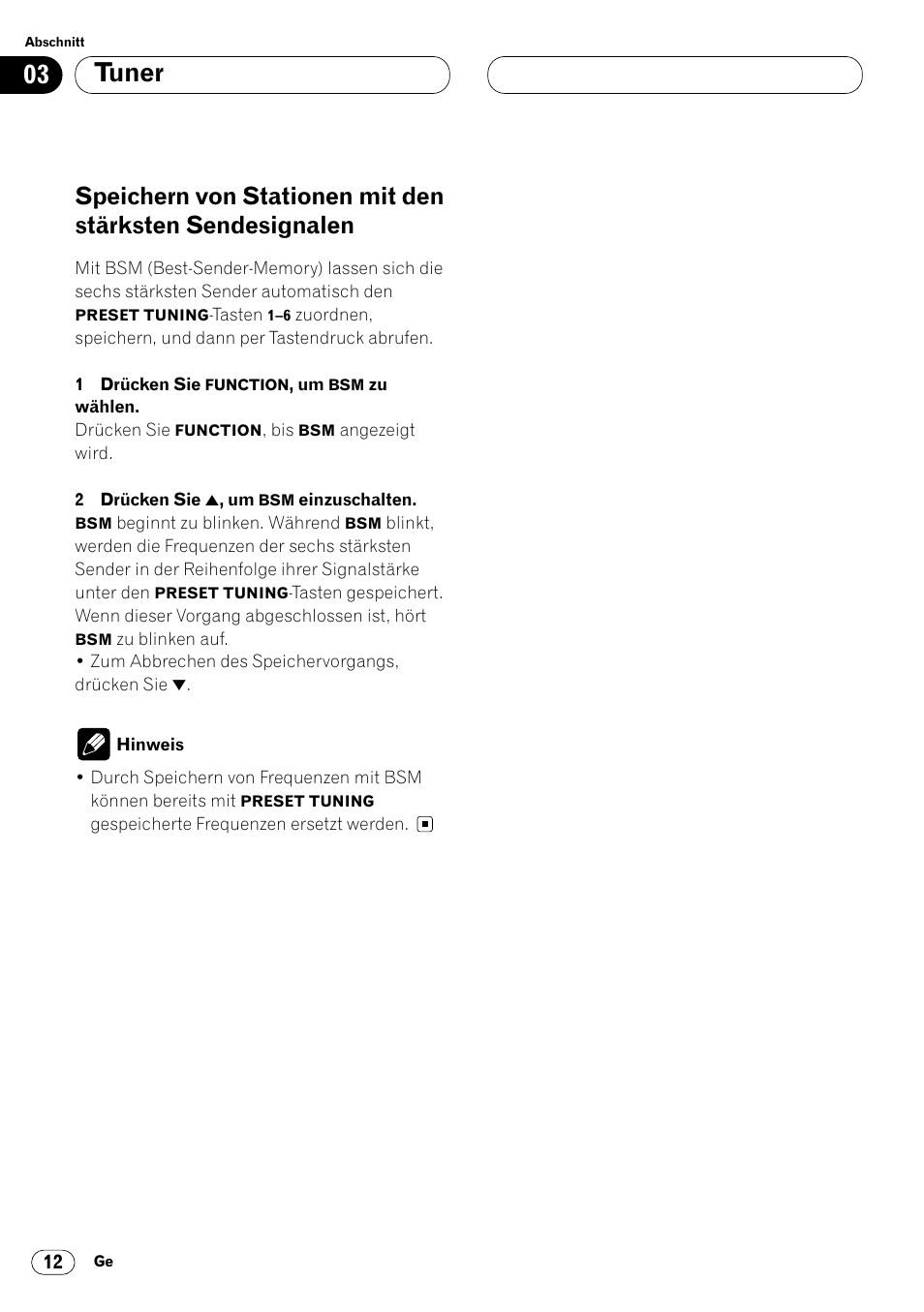 Speichern von stationen mit den stärksten, Sendesignalen 12, Tuner | Pioneer KEH-P6020RB User Manual | Page 88 / 116