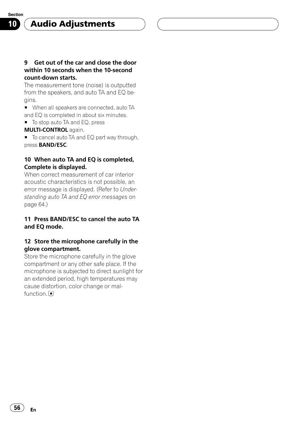 Audio adjustments | Pioneer SUPER TUNERIII DEH-P8650MP User Manual | Page 56 / 154