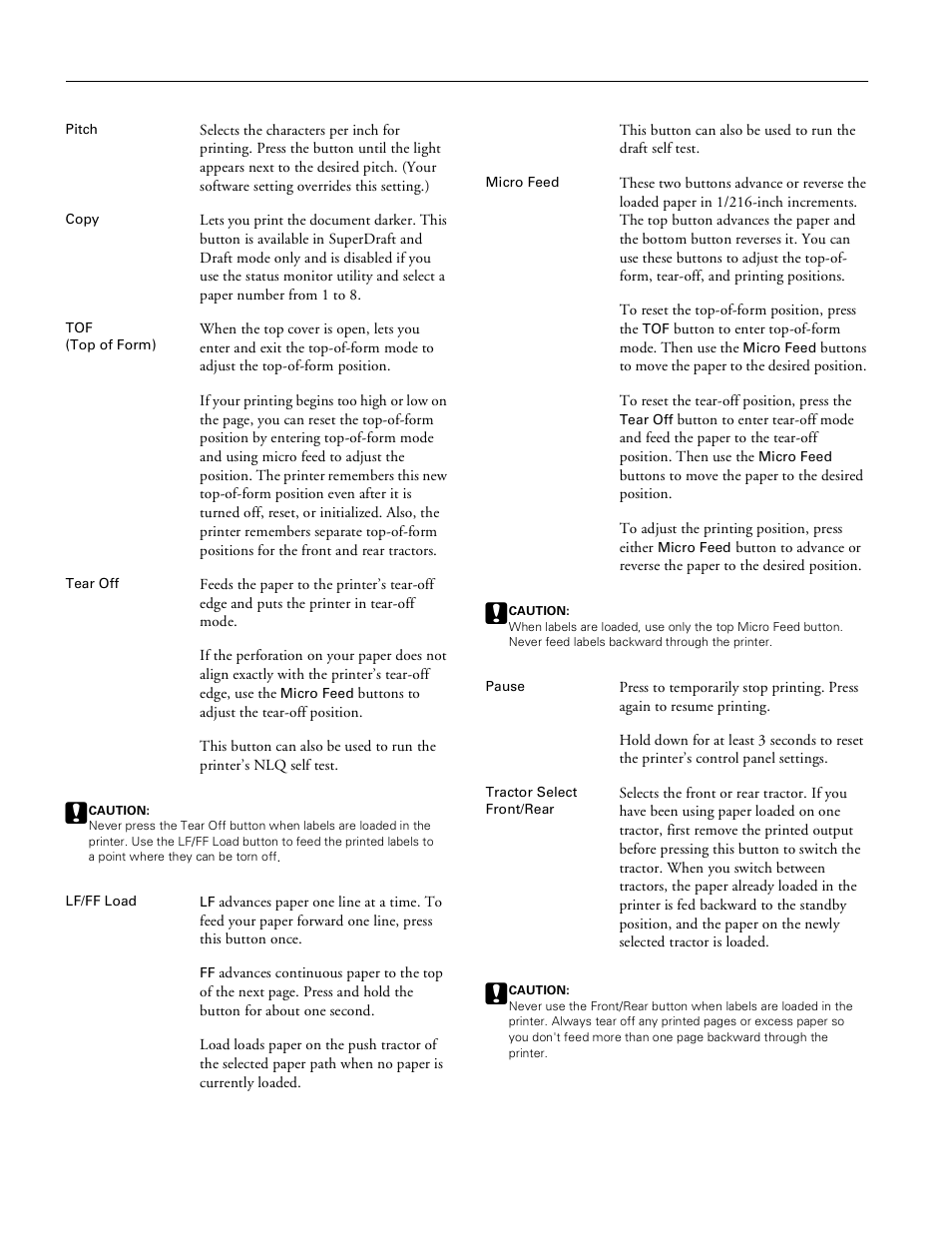 Pioneer Impact Printer DFX-8500 User Manual | Page 6 / 14