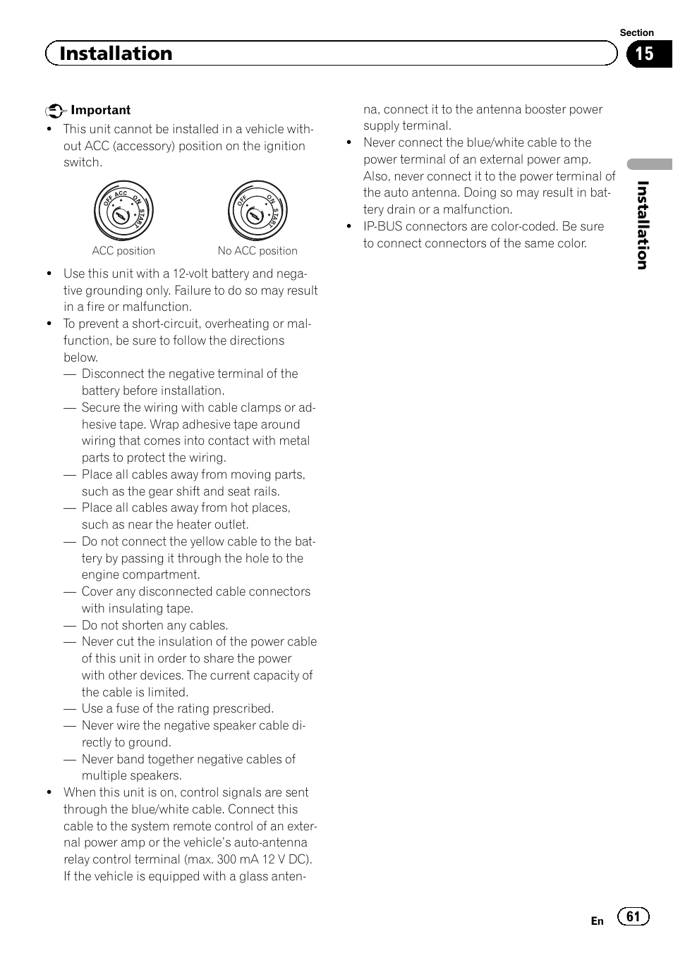 Installation | Pioneer AVH-P2300DVD User Manual | Page 61 / 88