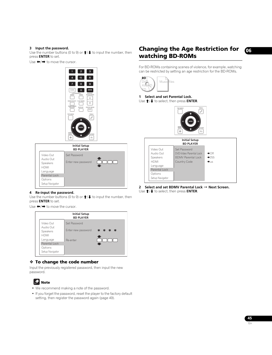 Changing the age restriction for watching bd-roms | Pioneer BONUS VIEW BDP-51FD User Manual | Page 45 / 72