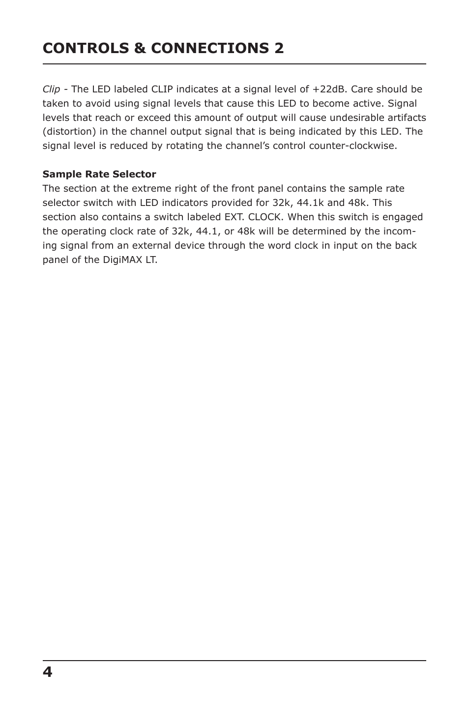 Controls & connections 2 4 | Presonus Audio electronic DigiMAX LT User Manual | Page 6 / 15