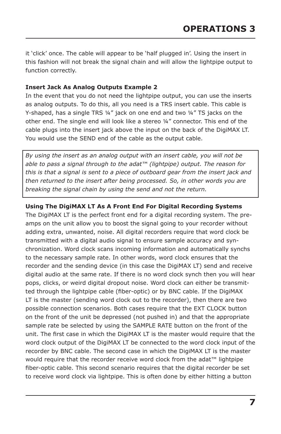 Operations 3 7 | Presonus Audio electronic DigiMAX LT User Manual | Page 9 / 15