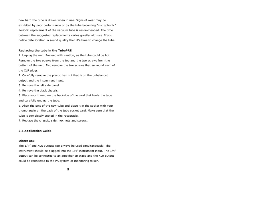 PreSonus TubePRE User Manual | Page 13 / 18