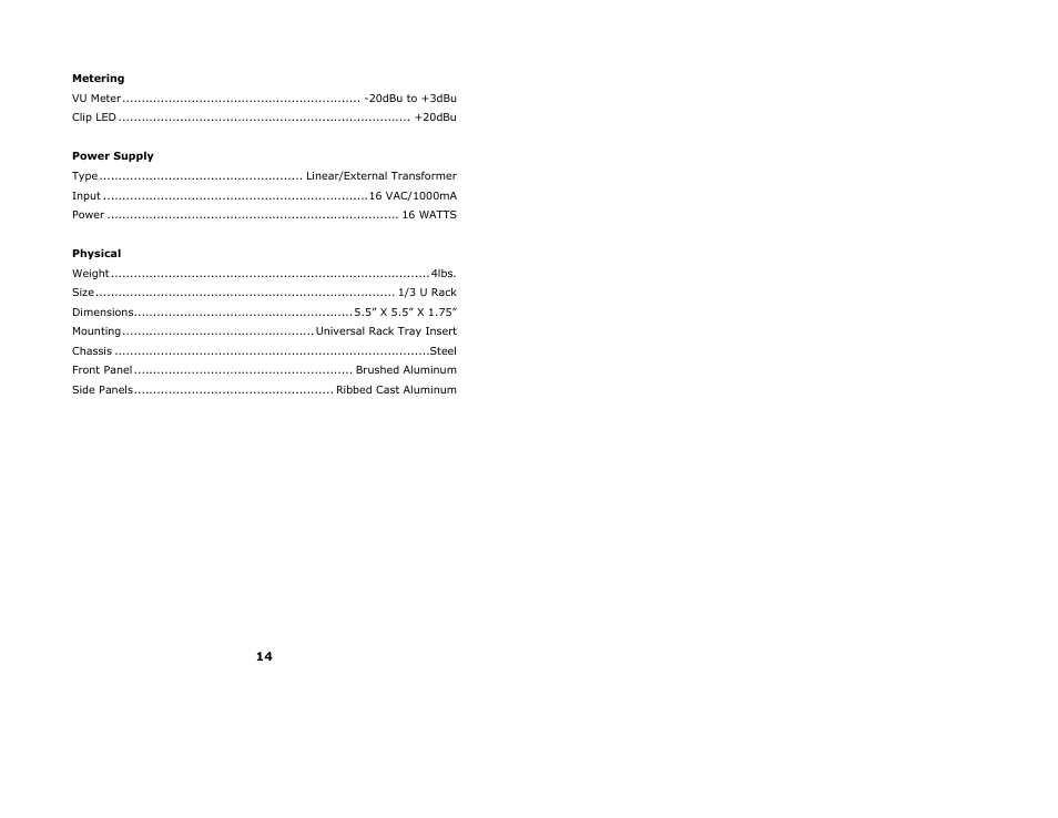 PreSonus TubePRE User Manual | Page 18 / 18