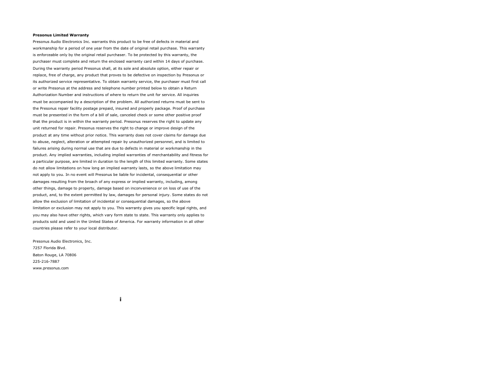 PreSonus TubePRE User Manual | Page 2 / 18