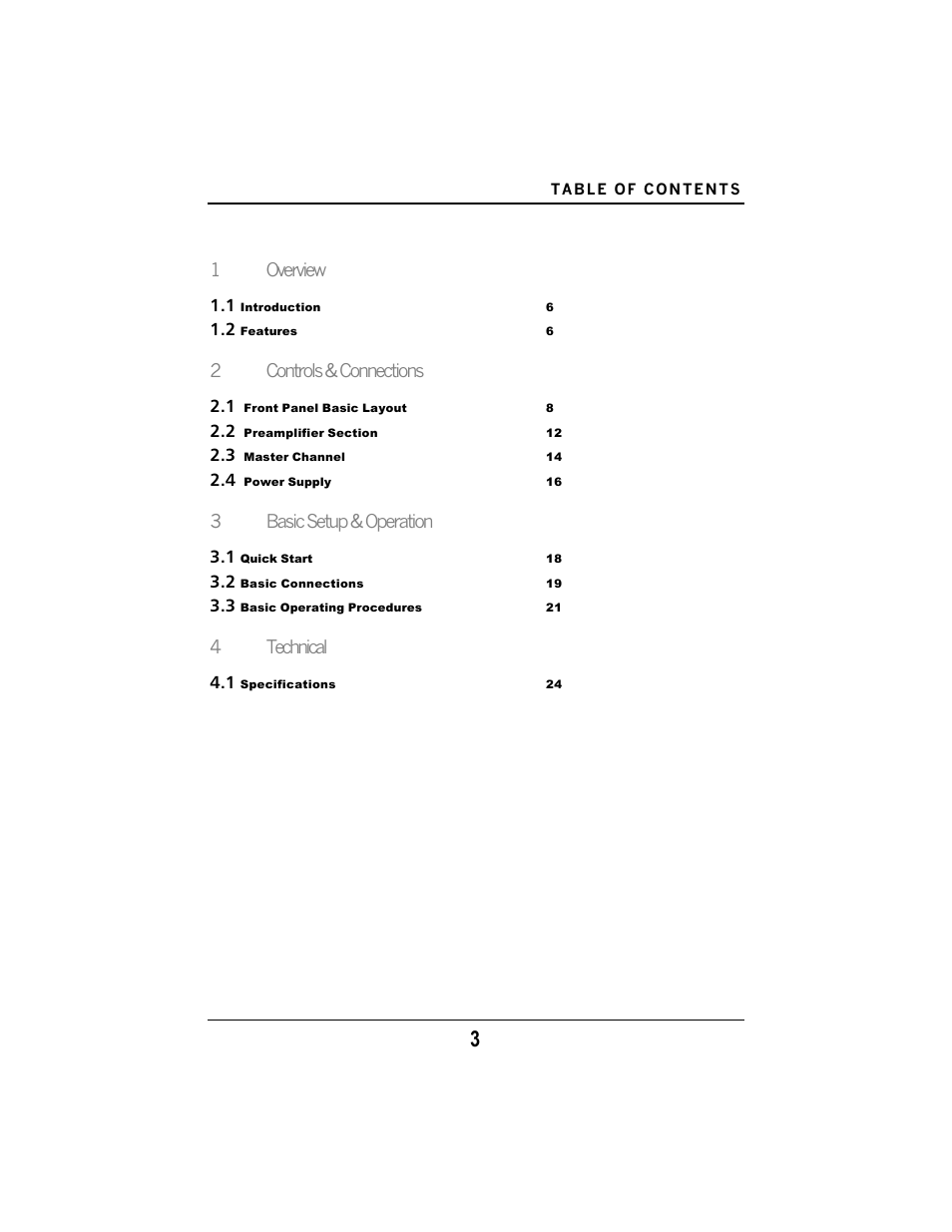 1overview, 2controls & connections, 3basic setup & operation | 4technical | PreSonus M80 User Manual | Page 5 / 18