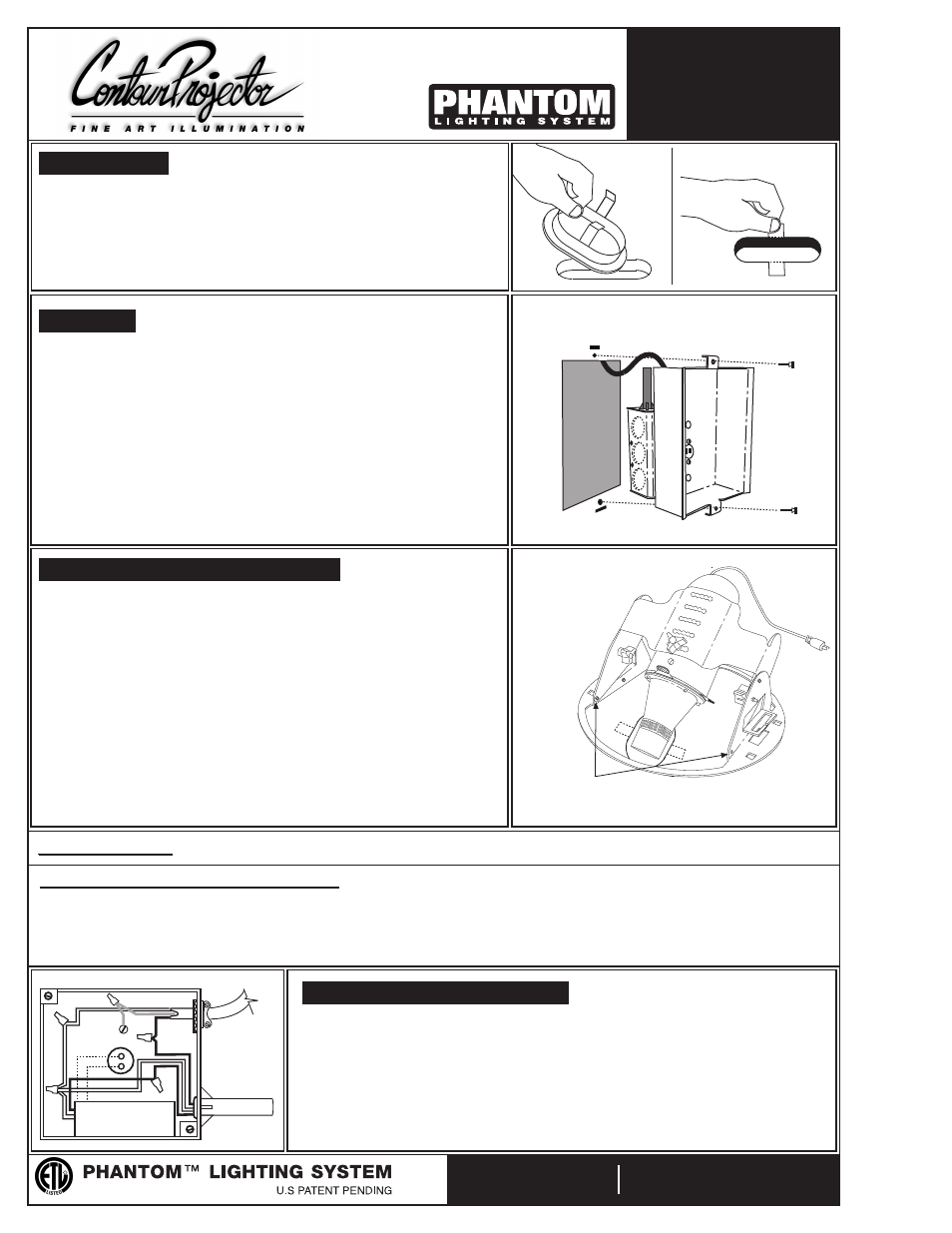 Ta series, Illuminations, Top-access | Wire in, Install projector and cradle | Phantom Tech Projector User Manual | Page 2 / 2