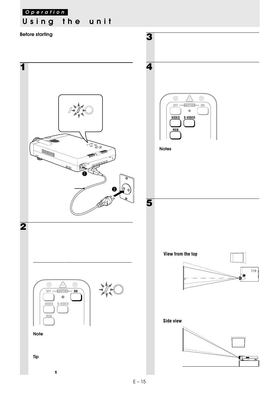 When the projected image is offset horizontally, When the projected image is offset ver- tically, Adjust the position and height of the unit | PLUS Vision U2-1130 User Manual | Page 17 / 39