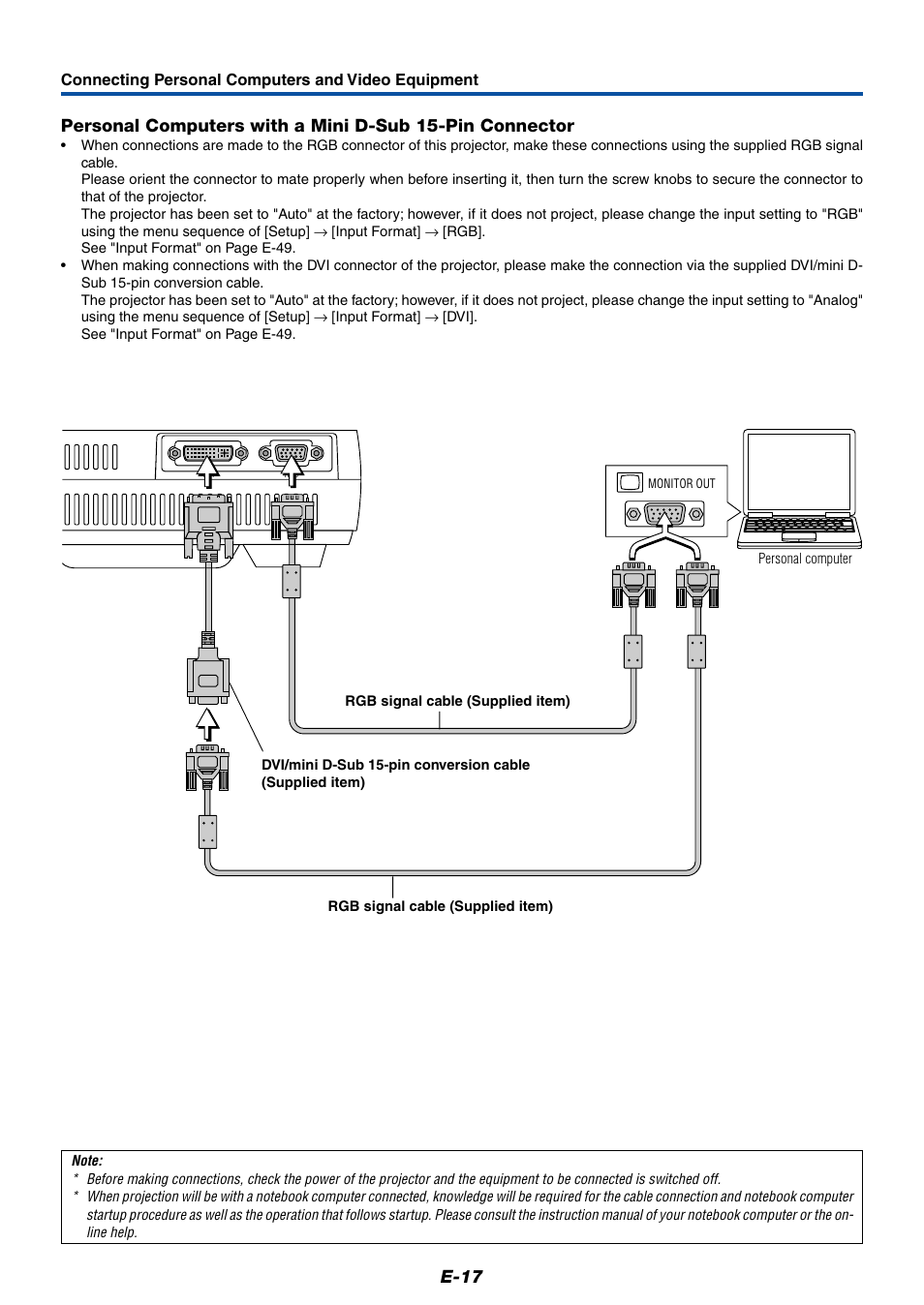 E-17 | PLUS Vision Data Projector User Manual | Page 17 / 68
