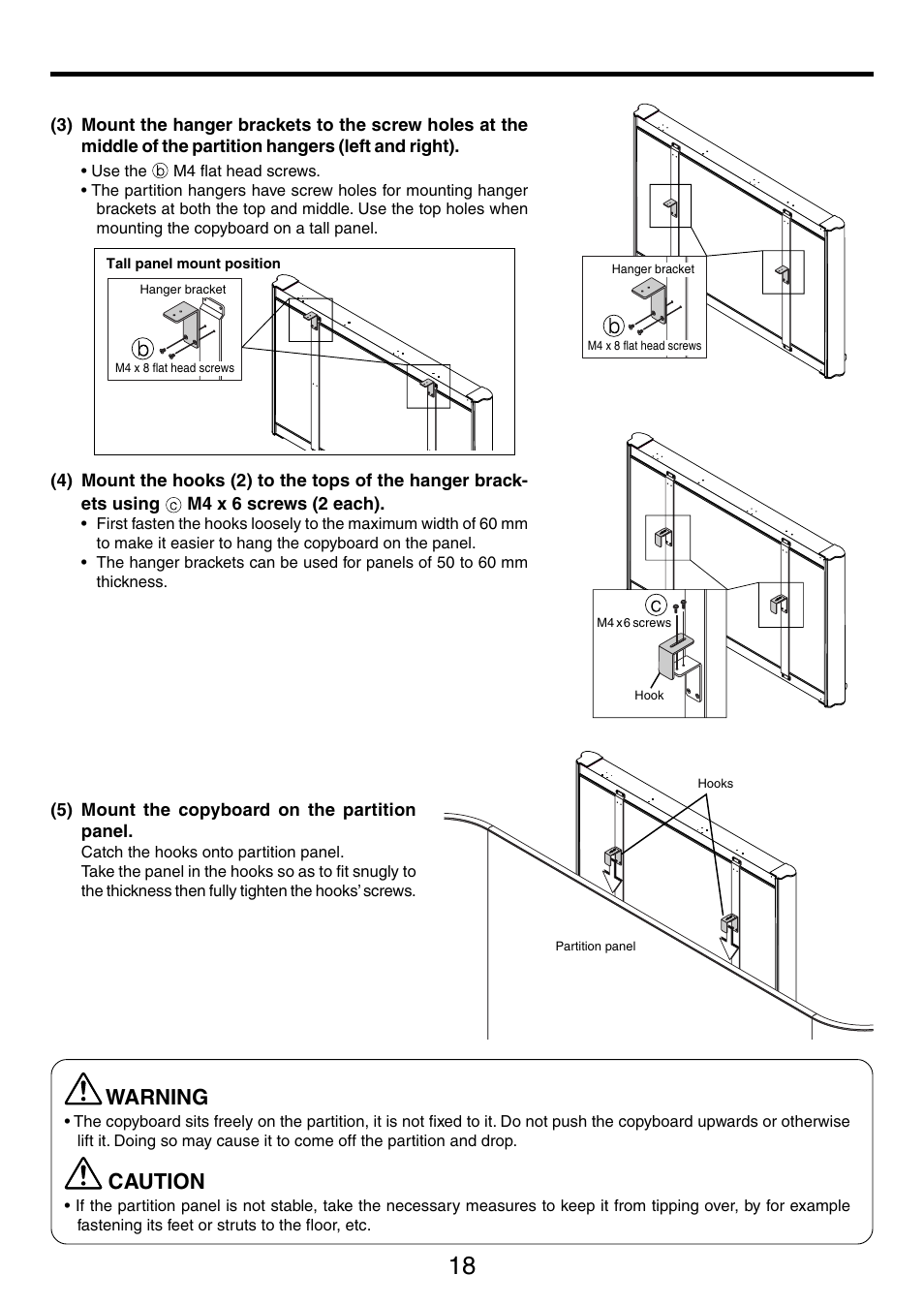 Warning, Caution | PLUS Vision M-5 User Manual | Page 18 / 45