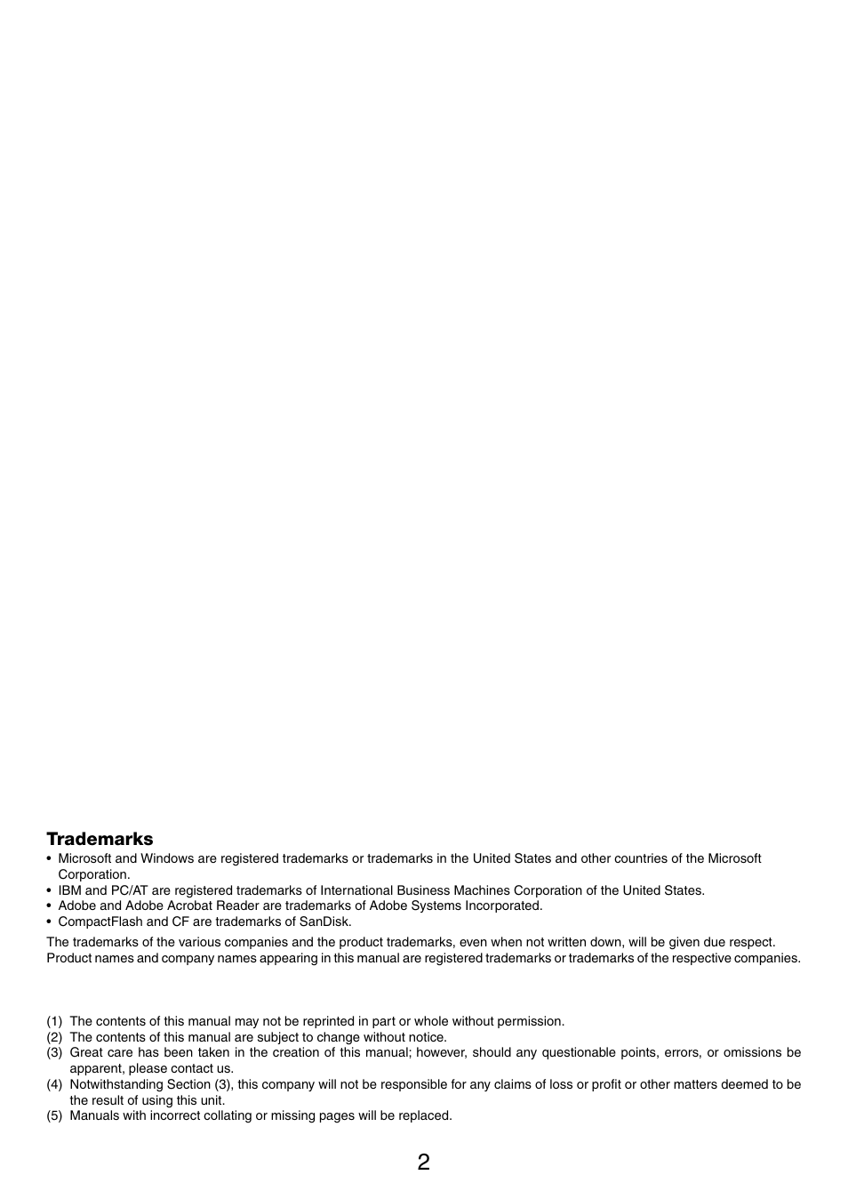Trademarks | PLUS Vision M-5 User Manual | Page 2 / 45