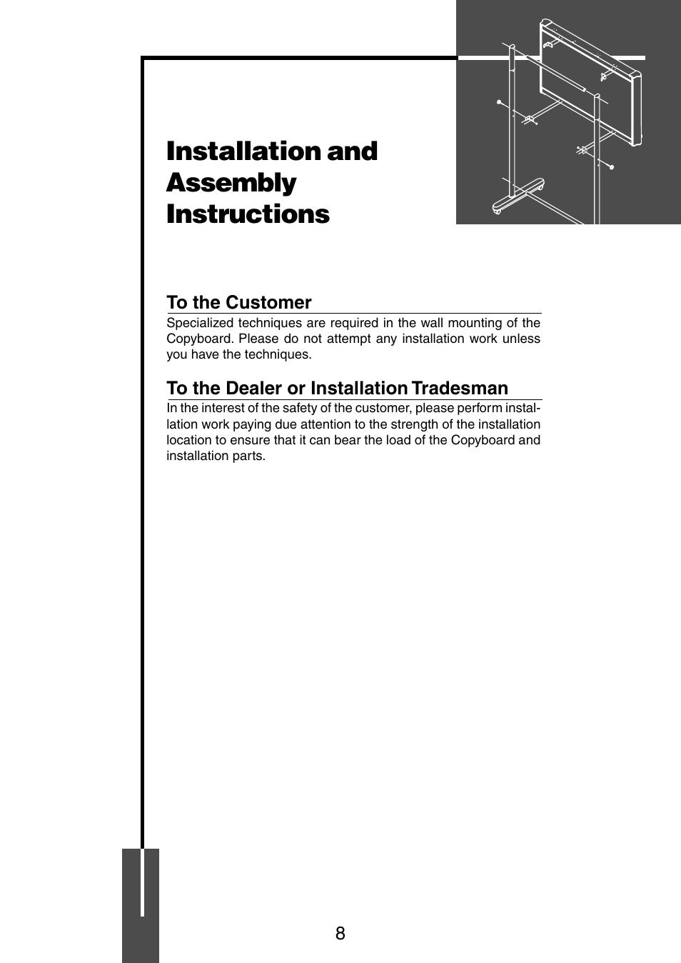 Installation and assembly instructions | PLUS Vision M-5 User Manual | Page 8 / 45