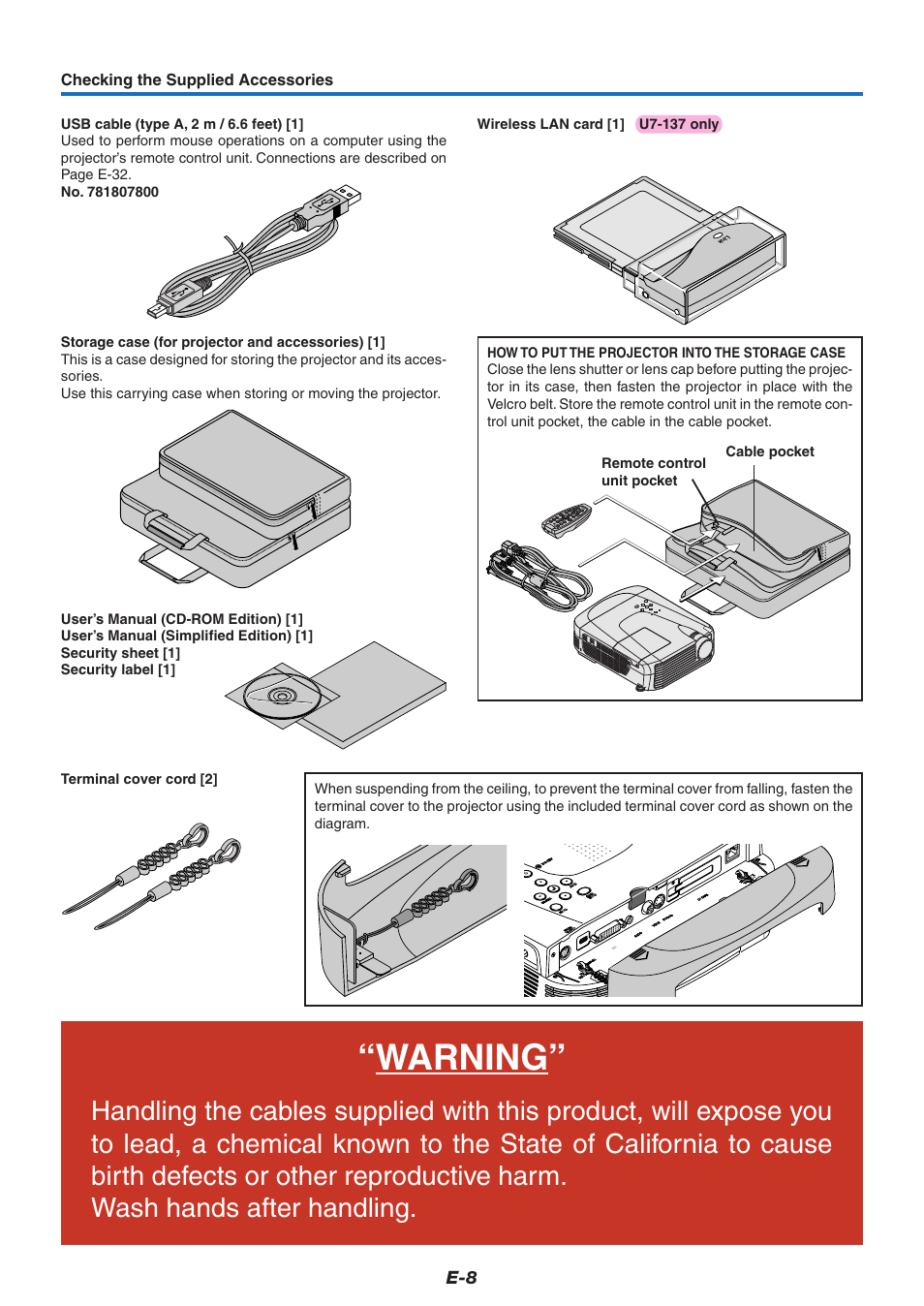 Warning | PLUS Vision U7-132/U7-137 User Manual | Page 8 / 67