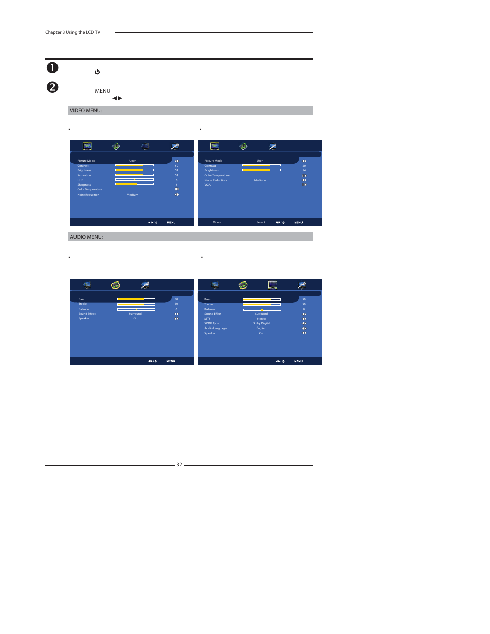 Operating the menu | Princeton Digital (USA) TLA-04641C User Manual | Page 32 / 64