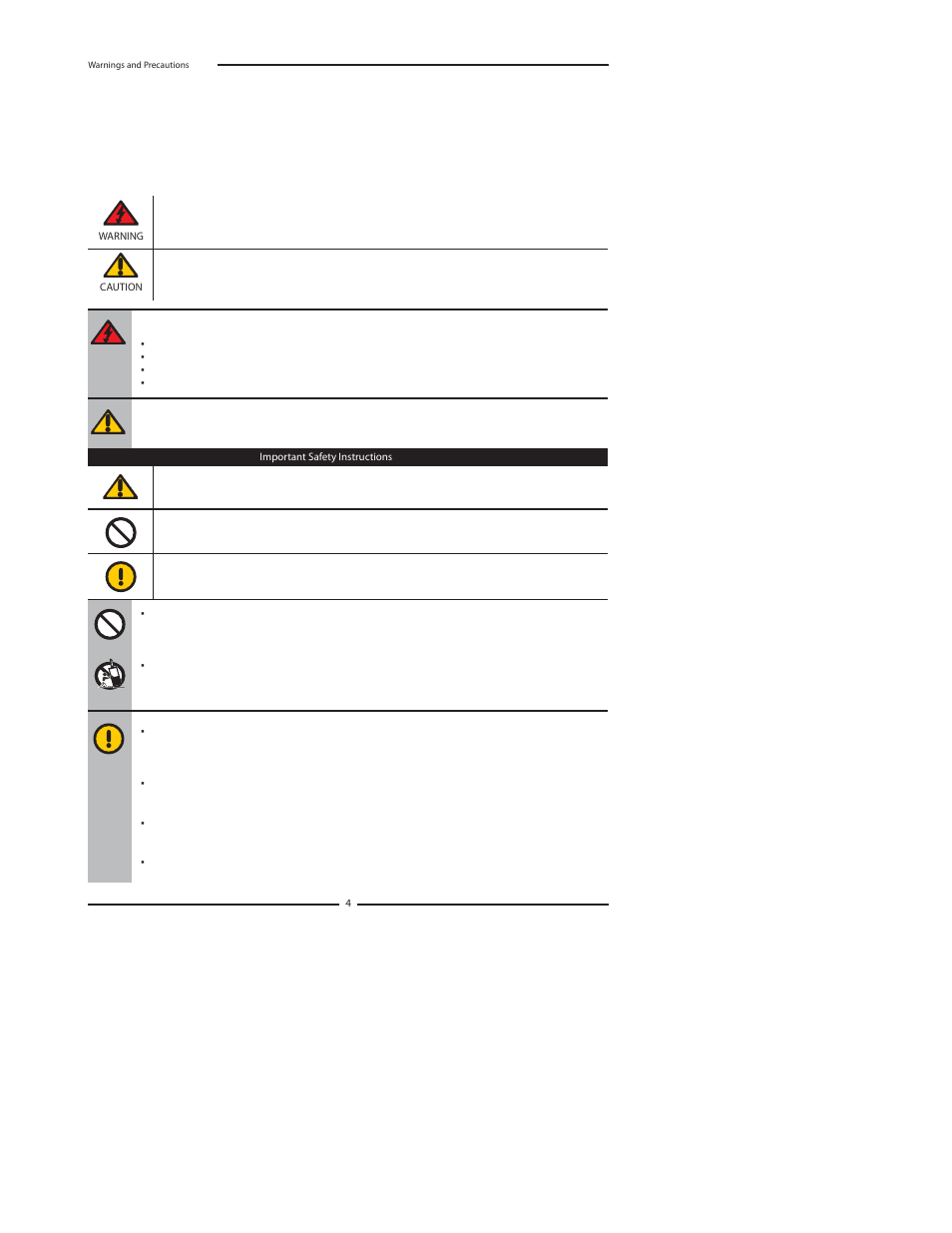 Warnings and precautions | Princeton Digital (USA) TLA-04641C User Manual | Page 4 / 64