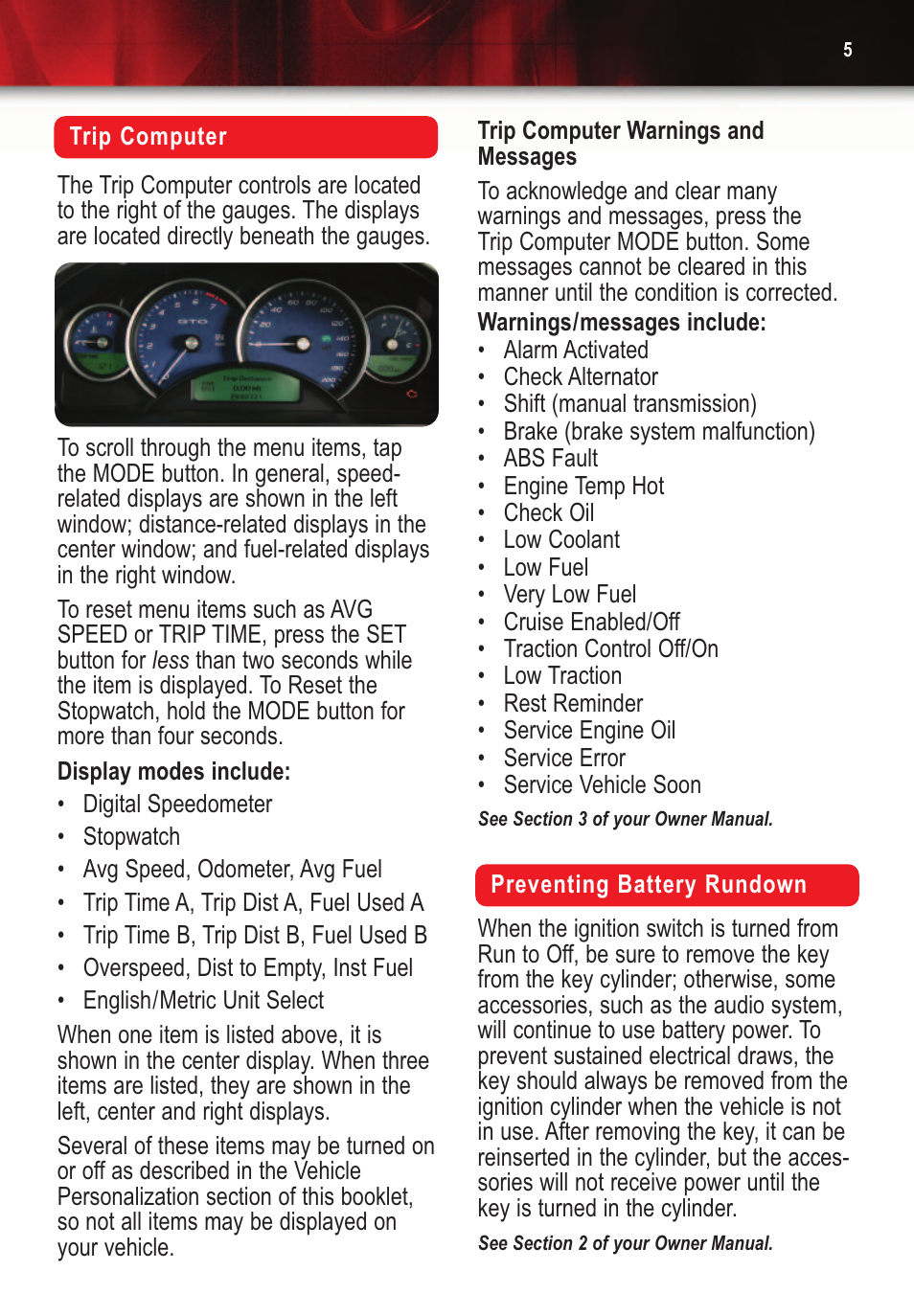 Pontiac 2006 Gto User Manual | Page 5 / 16