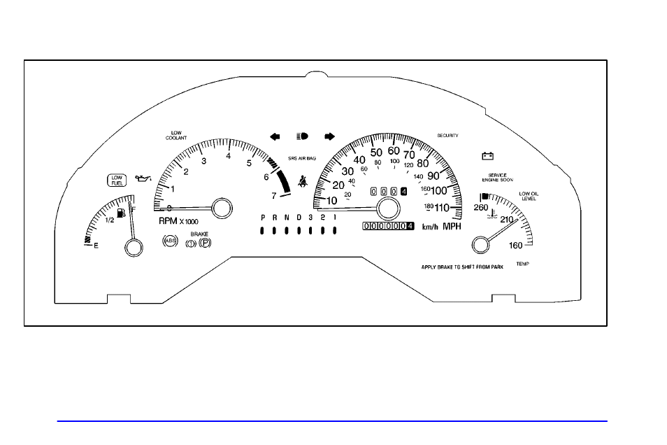 Instrument panel cluster | Pontiac Grand Prix 2001 User Manual | Page 141 / 373