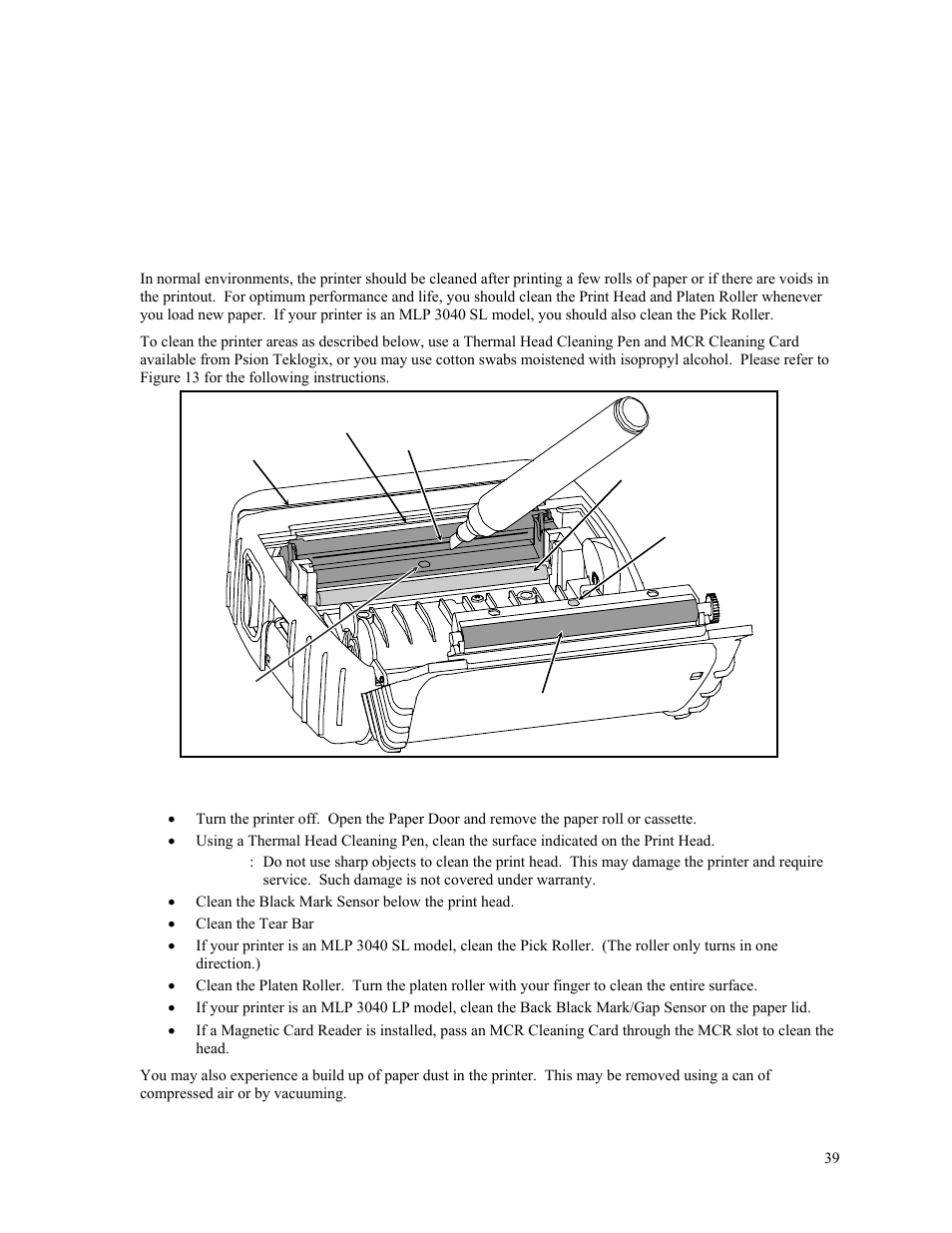 Maintenance and troubleshooting, Cleaning, Maintenance and troubleshooting co | Psion Teklogix MLP 3040 Series User Manual | Page 45 / 65
