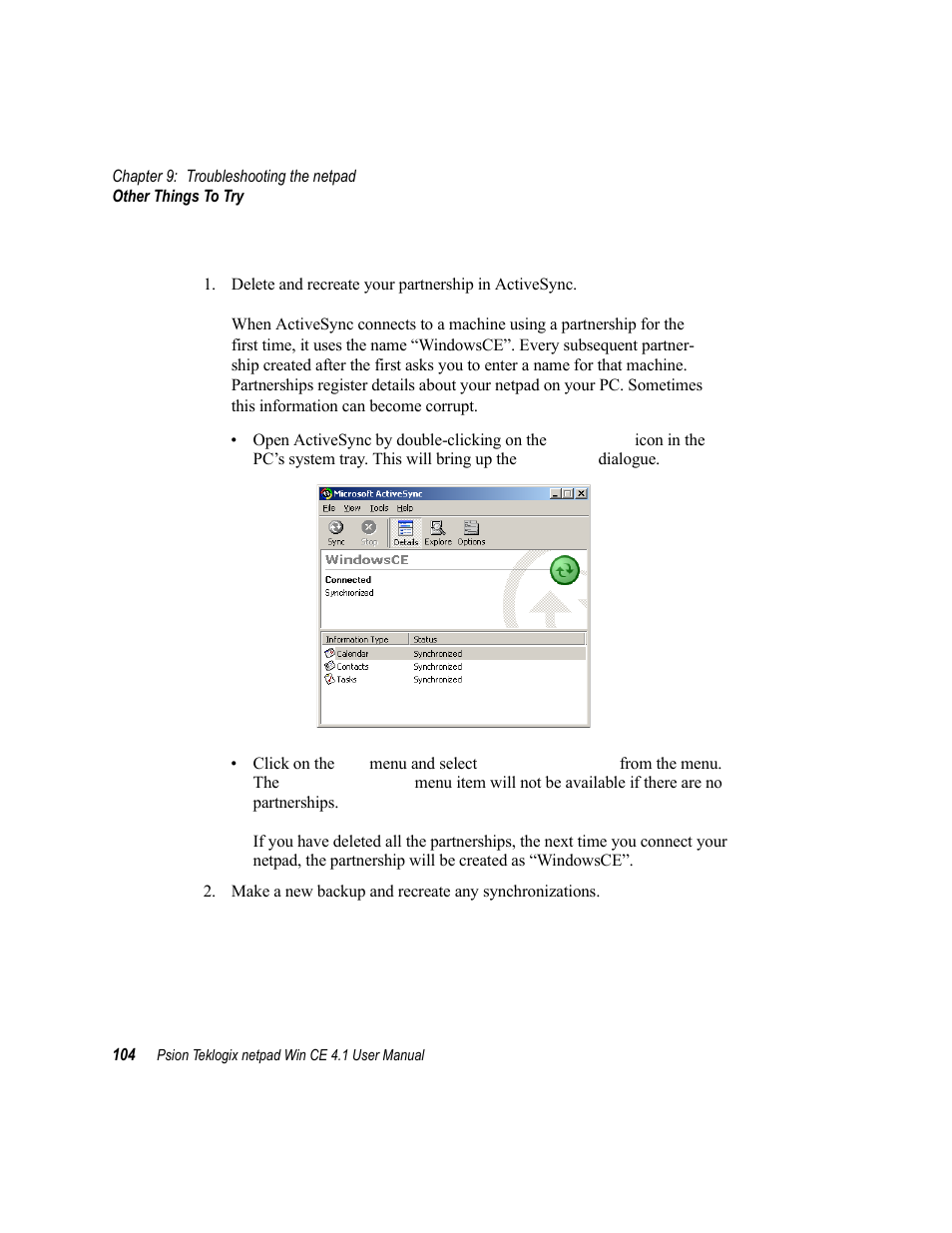 2 other things to try, Other things to try | Psion Teklogix netpad Win CE 4.1 User Manual | Page 124 / 132