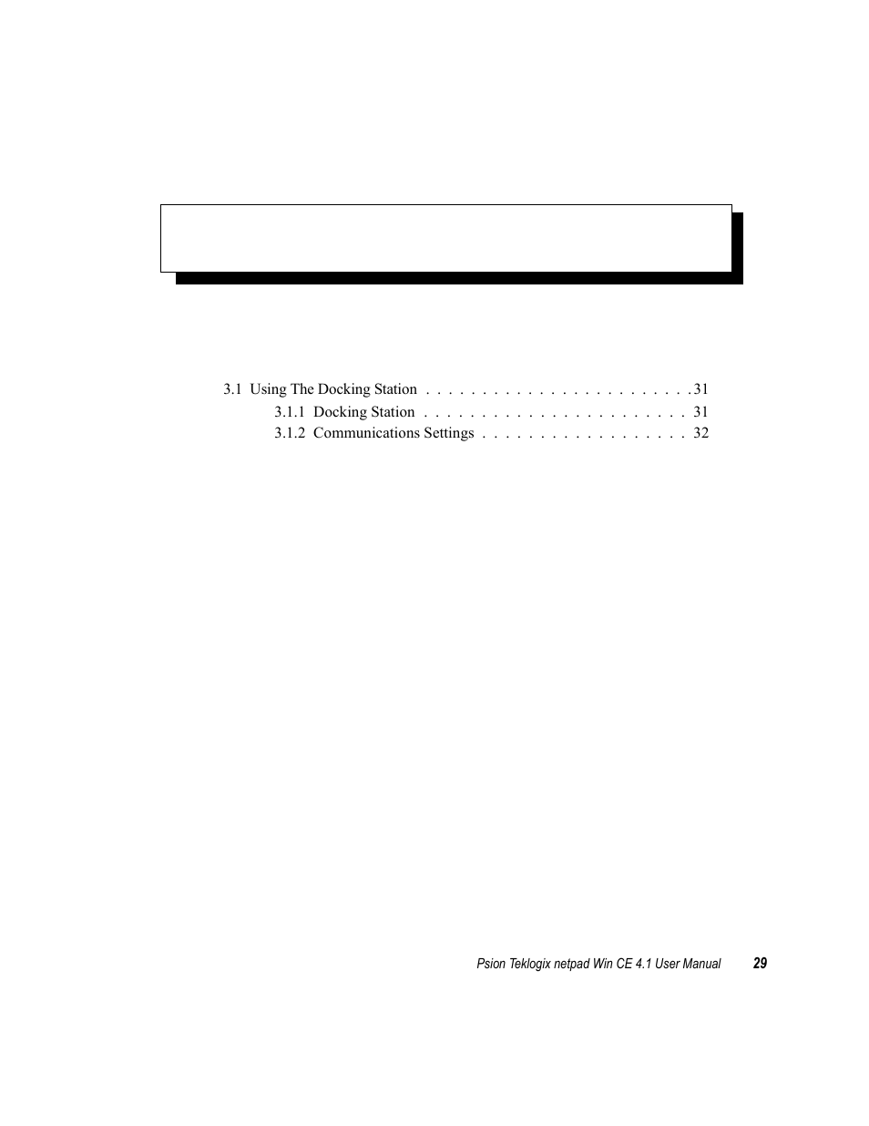 Docking station 3, Chapter 3: docking station, Ocking | Tation | Psion Teklogix netpad Win CE 4.1 User Manual | Page 49 / 132