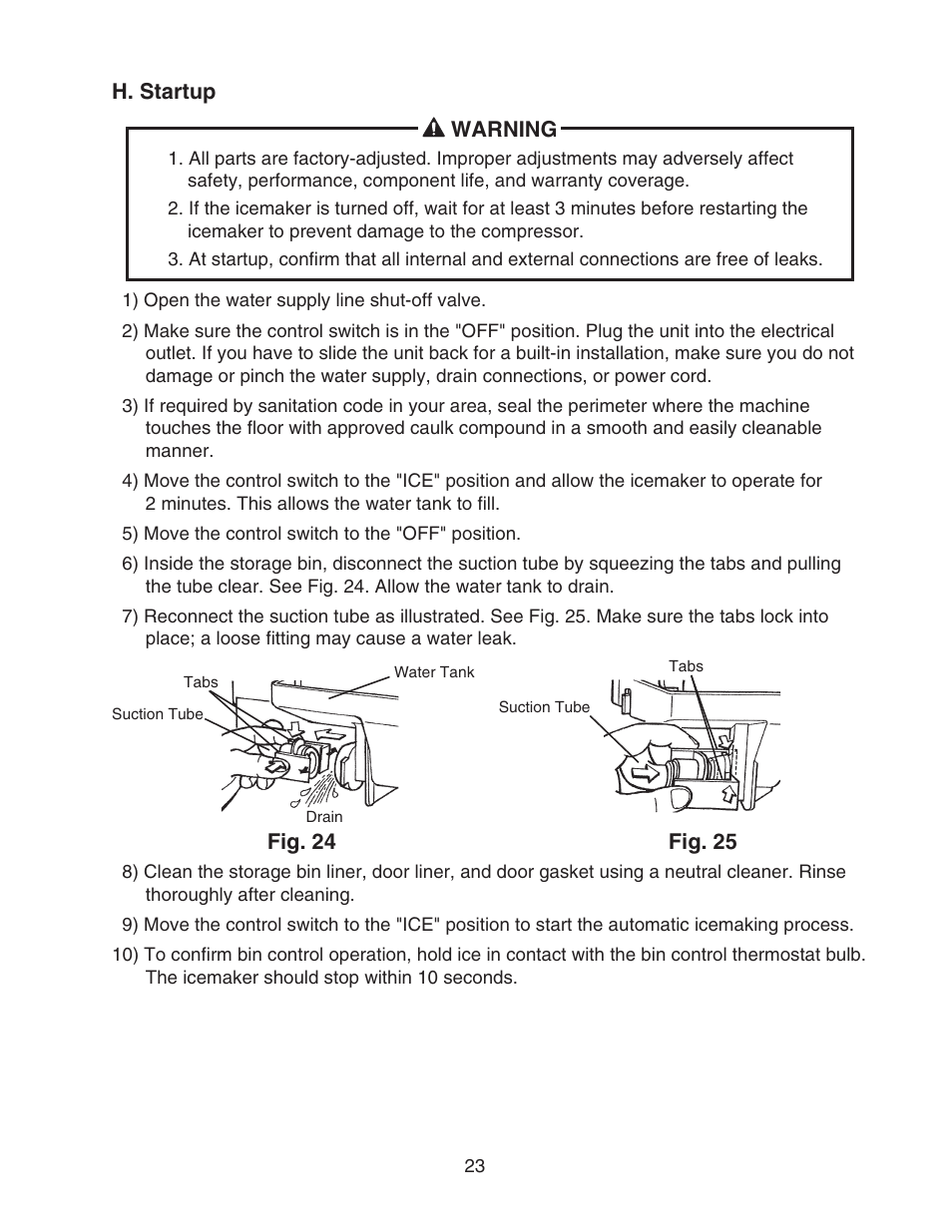 H. startup | Perlick SELF CONTAINED H50IMS-ADR User Manual | Page 23 / 31