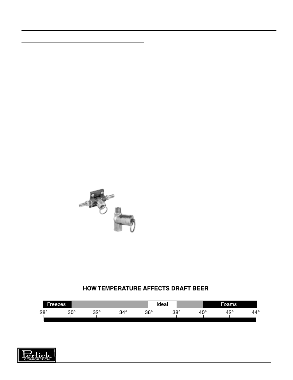 Installation and tapping, Beer dispensers, Leak test | Replacing co, Gas cylinder, Proper co, Handling, Temperature | Perlick H Series User Manual | Page 7 / 14