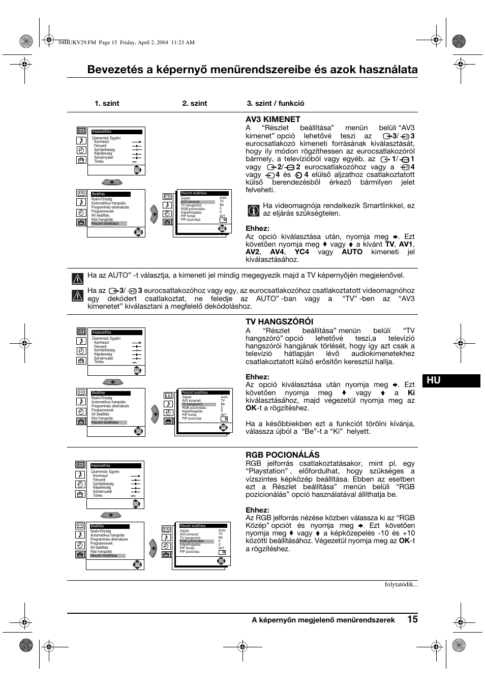 Sony KV-29XL70K User Manual | Page 75 / 124