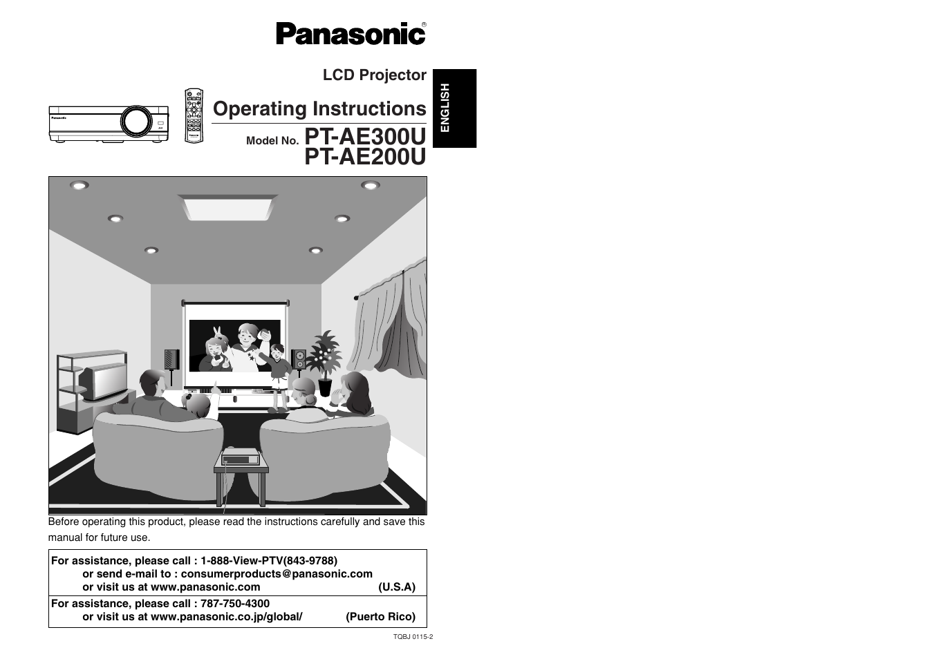 Panasonic PT-AE200U User Manual | 34 pages