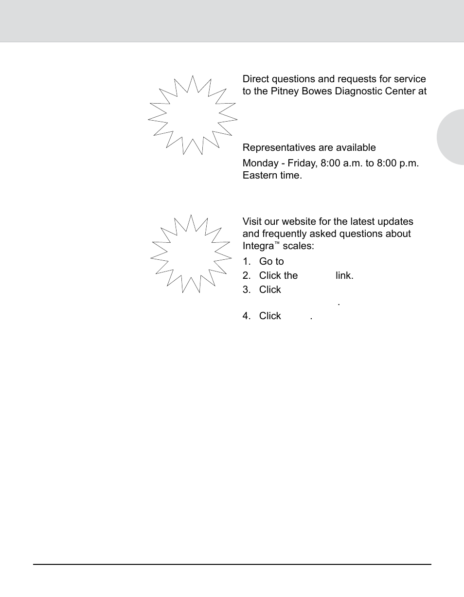 Getting help, Integra, Model 9k0u scale operator guide | Pitney Bowes 9K0U User Manual | Page 11 / 52