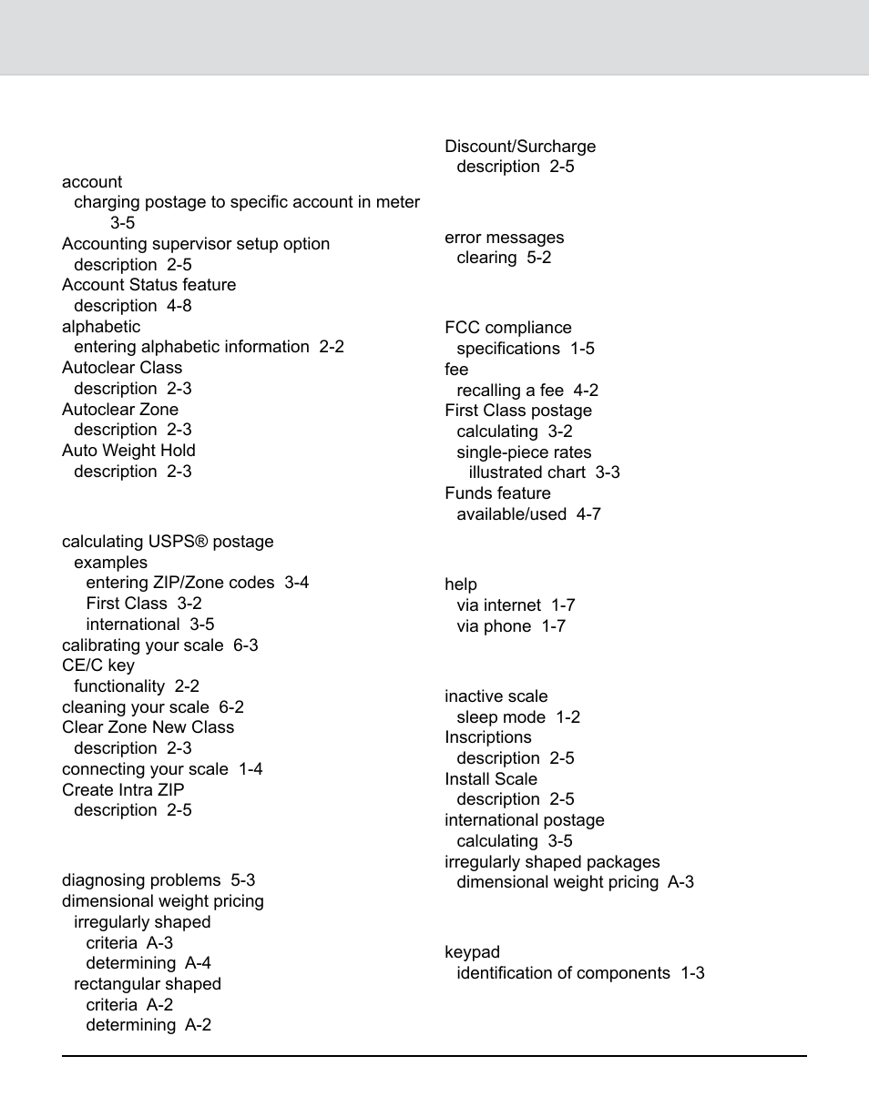 Index | Pitney Bowes 9K0U User Manual | Page 48 / 52