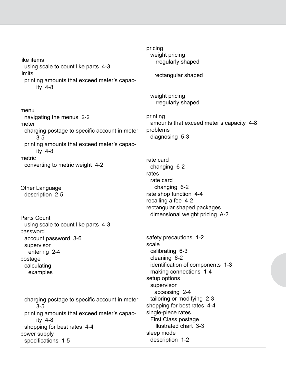 Integra, Model 9k0u scale operator guide | Pitney Bowes 9K0U User Manual | Page 49 / 52