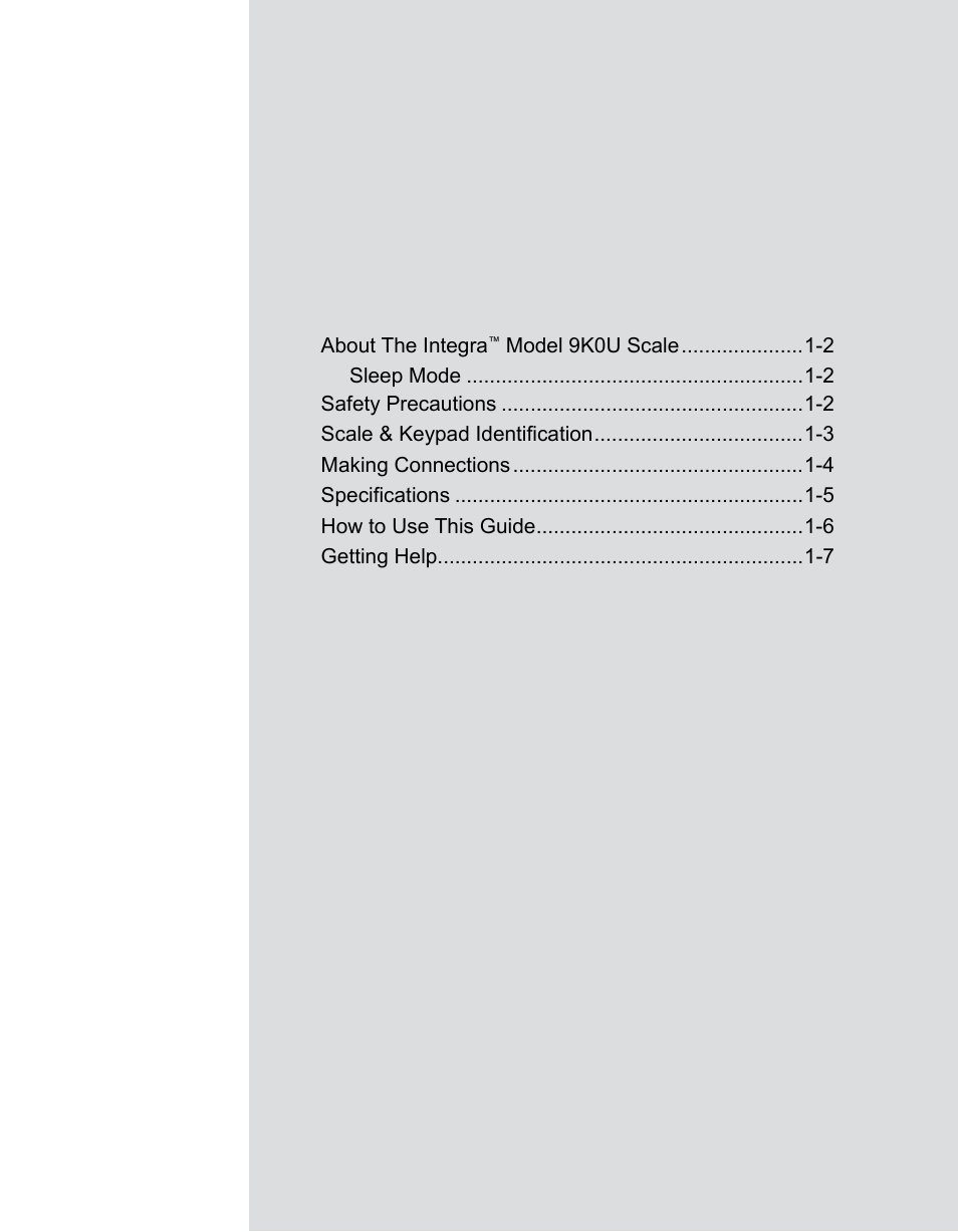 1 - introduction, Integra, Model 9k0u scale operator guide | Chapter 1 introduction | Pitney Bowes 9K0U User Manual | Page 5 / 52