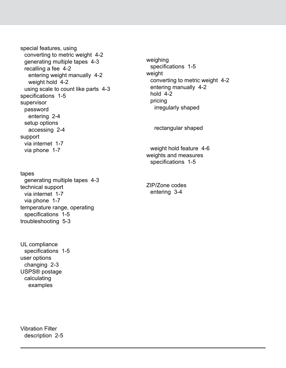 Index | Pitney Bowes 9K0U User Manual | Page 50 / 52