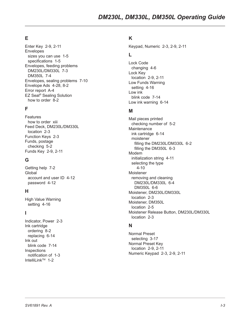 Pitney Bowes DM230L User Manual | Page 154 / 158