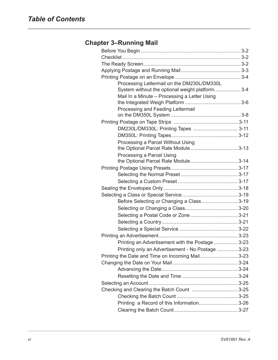 Pitney Bowes DM230L User Manual | Page 7 / 158