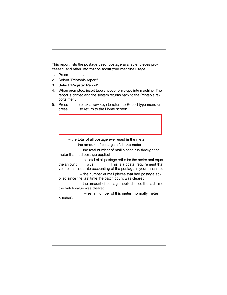 Register report (funds report), 9 • reports | Pitney Bowes SV62214 User Manual | Page 113 / 160