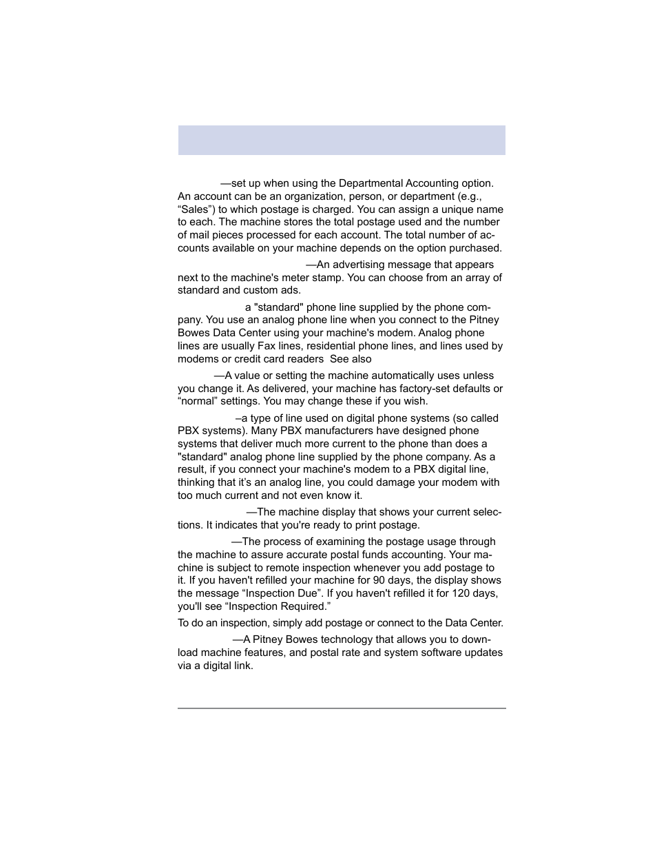 Appendix b • glossary | Pitney Bowes SV62214 User Manual | Page 150 / 160