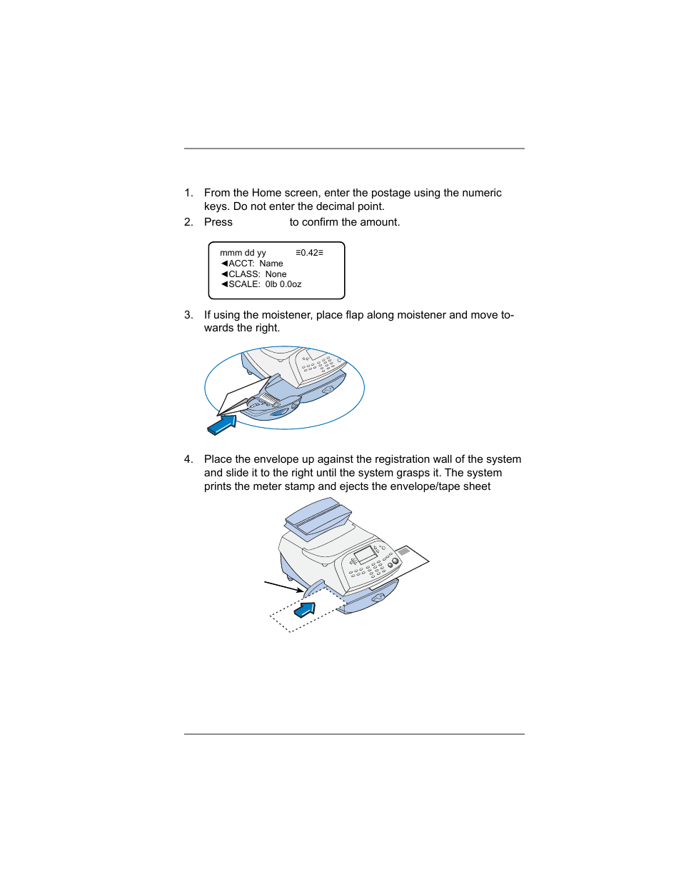 Keying in the postage directly, 3 • running mail | Pitney Bowes SV62214 User Manual | Page 34 / 160