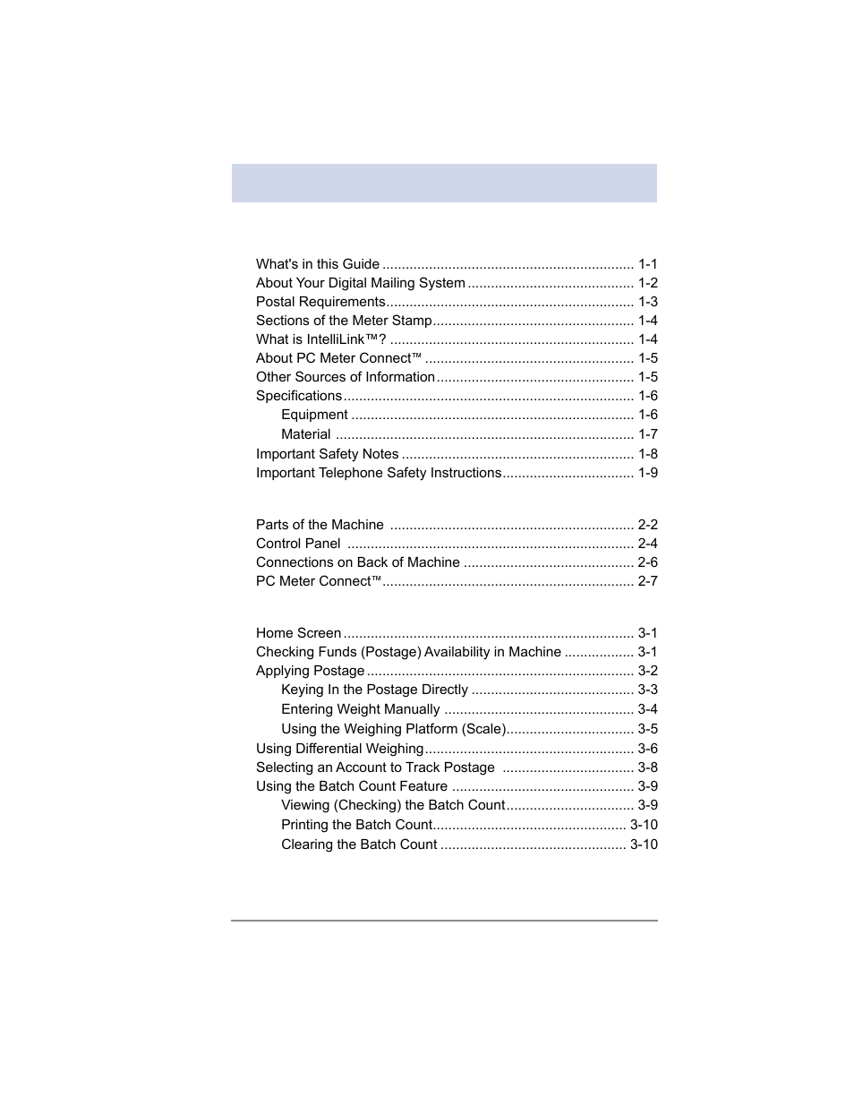 Pitney Bowes SV62214 User Manual | Page 8 / 160