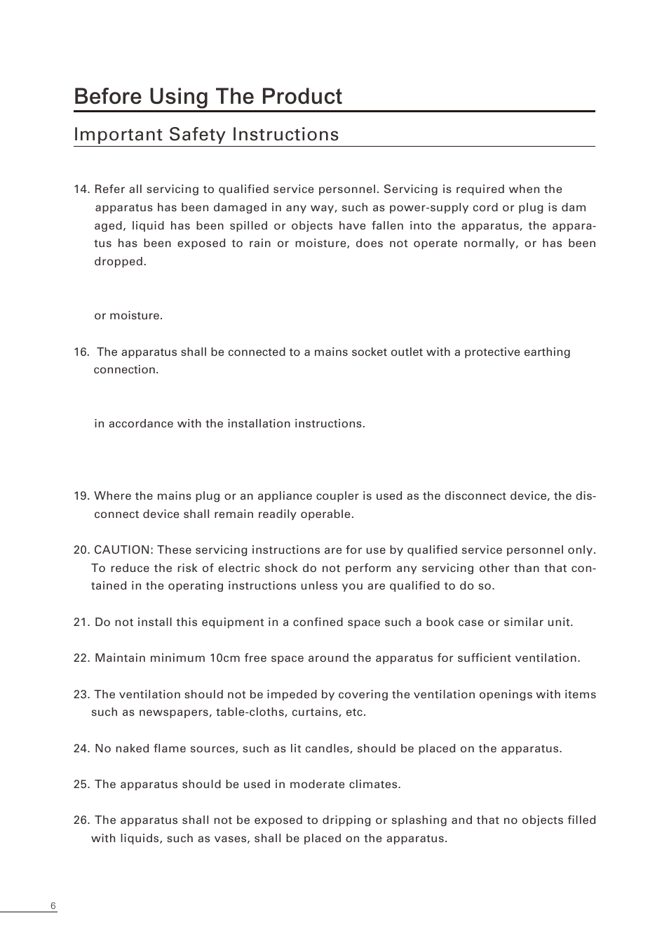 Before using the product, Important safety instructions | Proton CS-32 User Manual | Page 7 / 63