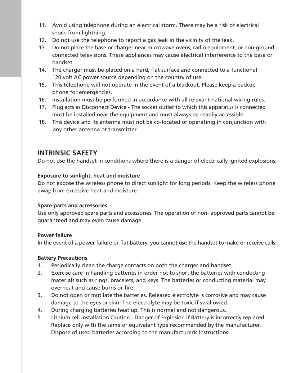 Intrinsic safety | Polycom KIRK 2010 User Manual | Page 18 / 20