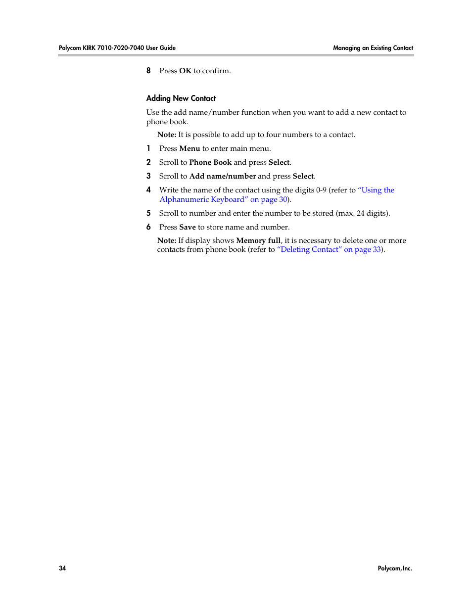 Polycom KIRK 7010 User Manual | Page 33 / 82